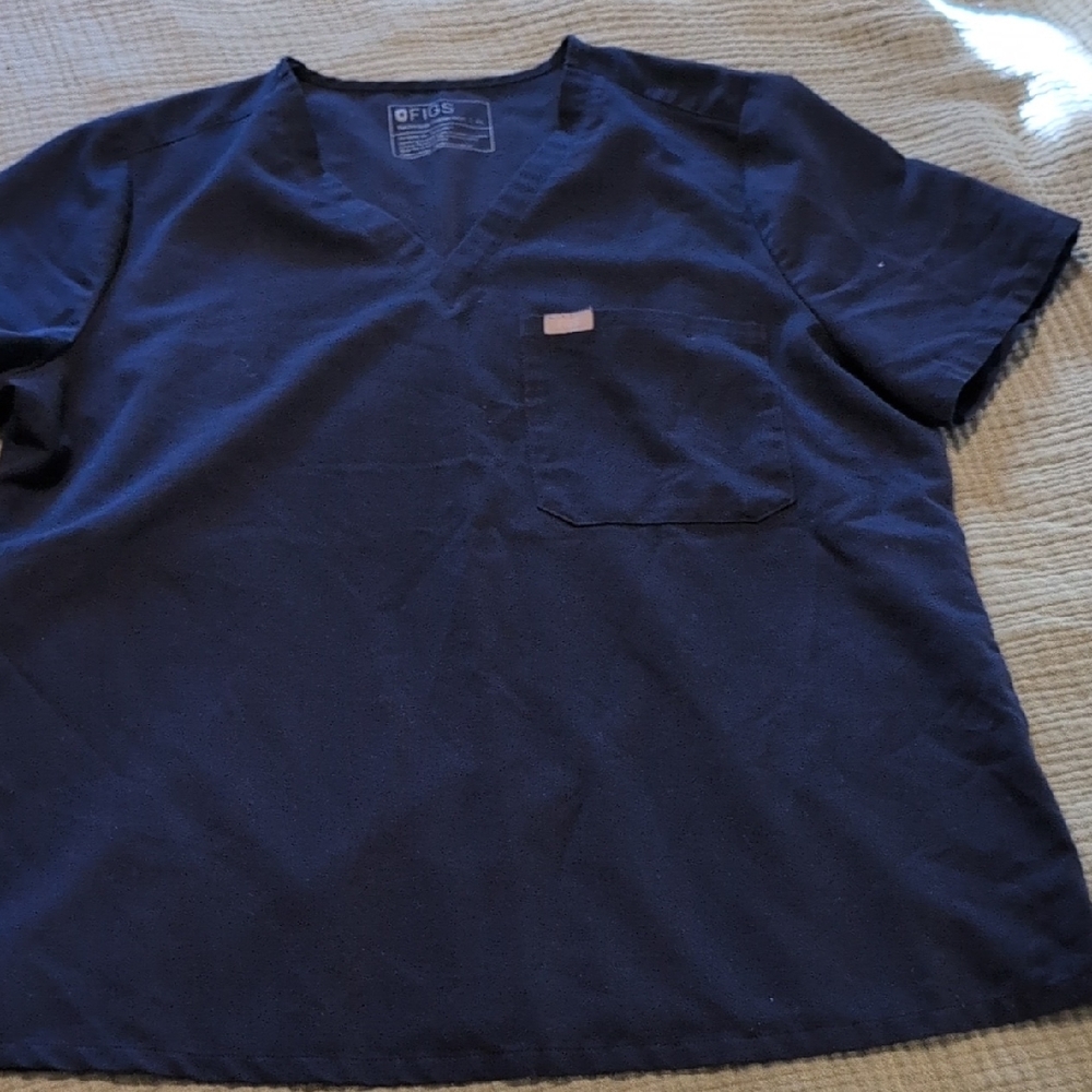 Figs Deep Blue V-Neck Scrub Top